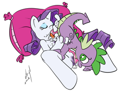 Size: 1611x1200 | Tagged: explicit, artist:atryl, rarity, spike, 69 position, age difference, anal fingering, anthro, anus, baby dragon on mare, blowjob, breasts, clitoris, cum, cunnilingus, dragon, female, fingering, foalcon, g4, imported from derpibooru, interspecies, male, nipples, nudity, oral, penis, sex, ship:sparity, shipping, straight, unguligrade anthro, vaginal secretions, vulva