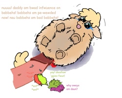 Size: 1109x895 | Tagged: explicit, grimdark, artist:coalheart, bowl belly fluffy, crying, edit, fluffy pony, fluffy pony foals, fluffy pony grimdark, foalcon, imported from derpibooru, incest, nudity, penis, special hugs