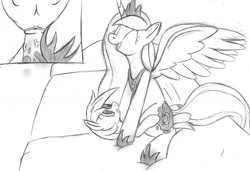 Size: 900x617 | Tagged: explicit, artist:tg-0, princess luna, alicorn, colt, comic, crotchboobs, earth pony, female, foal, foalcon, g4, imported from derpibooru, male, mare, mare on colt, monochrome, nudity, penetration, penis, pipsqueak, pony, sex, ship:lunapip, sketch, straight, straight shota, vaginal