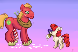Size: 998x676 | Tagged: explicit, artist:ragingsemi, big macintosh, earth pony, female, flaccid, foalcon, funny porn, g4, horsecock, imported from derpibooru, male, nudity, paint, paintbrush, painted, penis, pony, ship:mactwist, shipping, stallion, stallion on filly, straight, twist, unamused