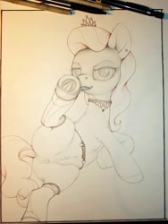 Size: 550x732 | Tagged: explicit, artist:ecmajor, diamond tiara, clothes, crotchboobs, earth pony, female, foalcon, g4, get, hooves, imported from derpibooru, lingerie, nipples, nudity, pony, simple background, sketch, solo, solo female, teats, traditional art, vagina