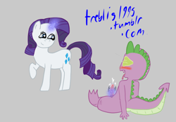 Size: 996x693 | Tagged: explicit, rarity, spike, artist needed, baby dragon on mare, cum, dragon, duo, duo male and female, female, foalcon, g4, imported from derpibooru, magic, magicjob, male, nudity, penis, pony, ship:sparity, shipping, straight