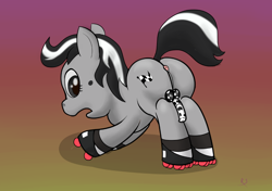 Size: 902x636 | Tagged: explicit, artist:ragingsemi, anus, balls, checkers, foalcon, imported from derpibooru, male, nudity, penis, pony, roller skates, solo, solo male
