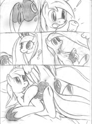 Size: 670x900 | Tagged: explicit, artist:tg-0, princess luna, alicorn, anus, butt, colt, comic, earth pony, erection, female, foal, foalcon, g4, imported from derpibooru, male, mare, mare on colt, monochrome, nudity, penis, pipsqueak, plot, ponut, pony, presenting, presenting butt, sex, ship:lunapip, shipping, sketch, straight, straight shota, vagina