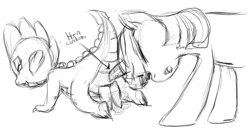 Size: 878x453 | Tagged: explicit, artist:buttercupsaiyan, spike, twilight sparkle, anal insertion, ass, butt, condom, female, foalcon, g4, hemipenis, horn condom, horn penetration, imported from derpibooru, insertion, interspecies, male, monochrome, multidick, nudity, penetration, penis, pony, pony on dragon action, sex, ship:twispike, shipping, straight, unicorn, unicorn twilight, wearing condom
