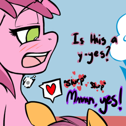 Size: 500x500 | Tagged: questionable, artist:serendipity-kitty, scootaloo, blushing, cunnilingus, female, filly on filly, foalcon, g4, imported from derpibooru, lesbian, lesboloo, mare, oral, pegasus, pony, ruby pinch, sex, ship:scootapinch, shipping, softcore, unicorn