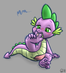 Size: 891x981 | Tagged: explicit, artist:cobaltsynapse, spike, barefoot, cloaca, dragon, feet, foalcon, foot fetish, foot worship, g4, imported from derpibooru, licking foot, male, masturbation, nudity, penis, self worship, solo, solo male, wingless spike