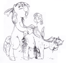 Size: 1280x1241 | Tagged: explicit, artist:trips-ocho, apple bloom, scootaloo, sweetie belle, ahegao, ass up, balls, bent over, blushing, creampie, cum, cumming, cutie mark crusaders, dripping, dripping from both ends, drool, drool string, eyes closed, face down ass up, female orgasm, foalcon, futa, futa apple bloom, futa filly, futa filly on female, futa filly on filly, g4, hoof on hip, imported from derpibooru, intersex, nudity, orgasm, penetration, penis, sex, ship:scootabloom, simultaneous orgasm, spread wings, underhoof, vaginal, vaginal orgasm, vaginal secretions, wingboner, wings