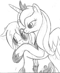 Size: 570x700 | Tagged: explicit, artist:tg-0, princess luna, alicorn, colt, duo, earth pony, erection, female, foal, foalcon, g4, imported from derpibooru, male, mare, mare on colt, monochrome, nudity, penis, pipsqueak, pony, ship:lunapip, shipping, sketch, straight, straight shota