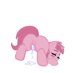 Size: 945x945 | Tagged: explicit, artist:megasweet, creampie, cum, female, filly, foal, foalcon, g4, implied straight, imported from derpibooru, nudity, pony, ruby pinch, solo, solo female, vagina