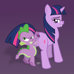 Size: 1600x1600 | Tagged: explicit, artist:jepso, spike, twilight sparkle, age difference, annoyed, anus, baby dragon on mare, bedroom eyes, butt, dragon, dragon on pony action, duo, duo male and female, female, fisting, foalcon, g4, grin, imported from derpibooru, interspecies, male, mare, nudity, plot, pony, pseudoincest, ship:twispike, shipping, smiling, straight, unicorn, unicorn twilight, vaginal fisting, vaginal secretions, varying degrees of want, vulva, wingless spike
