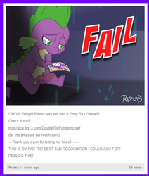Size: 537x632 | Tagged: explicit, spike, oc, oc:twilight panda, double the fun, dragon, foalcon, g4, imported from derpibooru, male, masturbation, mspaintponies, not rarity, nudity, penis, sex game, sitting, solo, solo male
