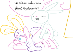 Size: 746x537 | Tagged: explicit, grimdark, artist:weaver, diamond tiara, fluttershy, angel bunny, angel is a bunny bastard, bestiality, blushing, crying, dialogue, earth pony, female, femsub, filly, foal, foalcon, from behind, g4, imported from derpibooru, interspecies, male, maledom, mare, obscured penetration, pegasus, pony, rape, sex, shrunk, simple background, softcore, straight, submissive, white background