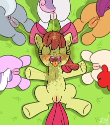 Size: 900x1018 | Tagged: explicit, artist:zed001, apple bloom, diamond tiara, scootaloo, silver spoon, sweetie belle, anus, blushing, butt, cutie mark crusaders, drinking, earth pony, female, filly, filly on filly, foal, foalcon, g4, golden shower, imported from derpibooru, lesbian, living toilet, nudity, on back, pegasus, piss drinking, pissing, pissing together, plot, polyamory, ponut, pony, potty time, ship:applespoon, ship:diamondbloom, ship:scootabelle, ship:scootabloom, ship:sweetiebloom, ship:sweetiebloomaloo, ship:twistbloom, shipping, silverdiamondbloom, twist, unicorn, urine, vulva, watersports