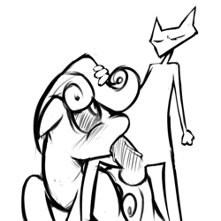 Size: 1280x1280 | Tagged: explicit, artist:florecentmoo, sweetie belle, anthro male on filly, blowjob, blushing, courage the cowardly dog, crossover, female, filly, floppy ears, foal, foalcon, g4, imported from derpibooru, katz, male, monochrome, nudity, oral, penis, pony, sex, shipping, straight, unicorn