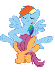 Size: 1064x1410 | Tagged: explicit, rainbow dash, scootaloo, age difference, anus, artist needed, butt, cunnilingus, eyes closed, female, filly, filly on mare, foal, foalcon, g4, imported from derpibooru, lesbian, mare, nudity, oral, pegasus, plot, pony, ship:scootadash, shipping, simple background, transparent background, vaginal secretions, vulva