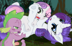 Size: 899x578 | Tagged: explicit, artist:buttercupsaiyan, rarity, spike, sweetie belle, analingus, analingus on female, animated, anus, baby dragon on filly, baby dragon on mare, bedroom eyes, belle sisters, blushing, butt, butt grab, butt touch, dead source, dragon, dragon dick, dragon on filly action, dragon on pony action, female, filly, foal, foalcon, g4, gif, grope, group sex, hand on butt, hemipenis, horn, imported from derpibooru, incest, interspecies, male, male on female analingus, mare, mare on filly, moan, moaning, moaning in pleasure, nudity, on back, open mouth, oral, penis, plot, pony, raricest, sex, ship:raribelle, ship:sparibelle, ship:sparity, ship:spikebelle, shipping, siblings, sisters, spike gets all the mares, straight, threesome, underhoof, unicorn, vulva