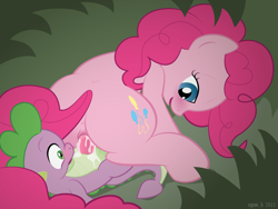 Size: 1280x960 | Tagged: explicit, artist:syoee b, pinkie pie, spike, anus, baby dragon on mare, balloonbutt, bedroom eyes, blushing, butt, creampie, cum, dragon, dragon on pony action, earth pony, female, foalcon, g4, imported from derpibooru, interspecies, male, mare, nudity, penetration, penis, plot, pony, reverse cowgirl, sex, ship:pinkiespike, shipping, show accurate, show accurate porn, smiling, straight, vaginal, vulva