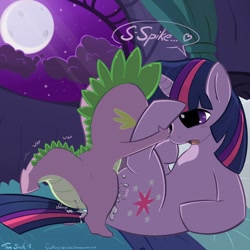 Size: 1000x1000 | Tagged: explicit, artist:insomniacovrlrd, spike, twilight sparkle, age difference, baby dragon on mare, blushing, butt, creampie, cum, cute, cute porn, dragon, dragon on pony action, duo, duo male and female, female, foalcon, g4, heart, imported from derpibooru, interspecies, male, mare, missionary position, nudity, pony, pseudoincest, sex, ship:twispike, shipping, straight, unicorn, unicorn twilight, vaginal, wingless spike