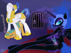 Size: 1280x960 | Tagged: explicit, artist:syoee b, age difference, alicorn, anal, armor, ass up, bed, blushing, butt, casual masturbation, casual sex, colt, cum, dildo, door, dungeon, exhibitionism, face down ass up, female, femdom, foal, foalcon, from behind, g4, gay, gay in front of girls, guardsnails, horn, horsecock, imported from derpibooru, indoors, insertion, looking at you, looking back, magic, male, maledom, malesub, mare, nightmare moon, nudity, on side, pegasus, penis, plot, pony, royal guard, sex, sex toy, shipping, show accurate, show accurate porn, snails, spread pussy, stallion, stallion on colt, submissive, tail wrap, unicorn, vagina, vaginal insertion, vaginal secretions, vulva, watching, wings