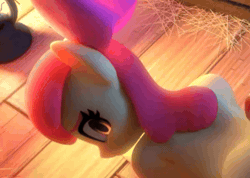 Size: 598x426 | Tagged: questionable, artist:snuddy, apple bloom, 3d, animated, anthro, banned from derpibooru, blender, cropped, cropped porn, earth pony, female, gif, imported from twibooru, lolicon, looking back, preview, solo, solo female, teaser, underage