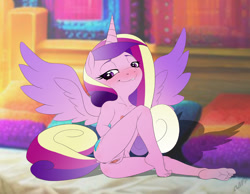 Size: 1200x933 | Tagged: explicit, artist:miniferu, alicorn, anthro, banned from derpibooru, cub, feet, female, imported from twibooru, lolicon, nipples, nudity, princess cadance, solo, spread pussy, spreading, underage, vagina, vulva