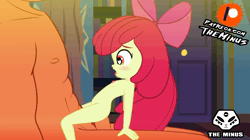 Size: 1920x1080 | Tagged: explicit, artist:theminus, apple bloom, abdominal bulge, ambiguous penetration, animated, banned from derpibooru, equestria girls, female, heart eyes, imported from twibooru, lolicon, male, no sound, nudity, open mouth, paywalled source, straight, underage, wingding eyes