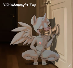 Size: 1200x1114 | Tagged: explicit, artist:miniferu, oc, alicorn, anthro, banned from derpibooru, commission, feet, female, horsecock, imported from twibooru, licking, lolicon, masturbation, nipples, nudity, penis, solo, spread legs, spread wings, spreading, tongue out, underage, vulva, wings, your character here