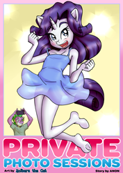 Size: 3720x5244 | Tagged: safe, artist:anibaruthecat, rarity, spike, comic:private photo sessions, comic:private photo sessions (anthro), anthro, banned from derpibooru, cover, female, imported from twibooru, lolicon, male, shipping, sparity, straight, underage