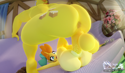 Size: 3682x2160 | Tagged: explicit, grimdark, artist:snuddy, 3d, age difference, anthro, anus, ass, balls, banned from derpibooru, blender, butt, cakecest, carrot cake, carrotpumpkin, child, couch, crying, earth pony, female, flower, human penis, imported from twibooru, incest, lolicon, looking down, male, mating press, nudity, on back, open mouth, penetration, penis, plantigrade anthro, pumpkin cake, rape, sex, shipping, stallion on filly, straight, teddy bear, underage, unicorn, vaginal, vulva