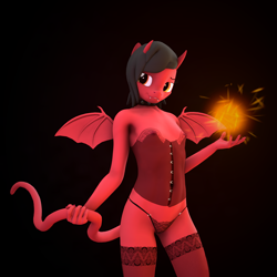 Size: 2160x2160 | Tagged: explicit, artist:olkategrin, oc, 3d, 3d model, anthro, areola, banned from derpibooru, belly, belly button, black background, black mane, breasts, clothes, corset, delicious flat chest, demon, demon horns, demon pony, demon wings, devil, devil horns, ears, erect nipples, fangs, female, imported from twibooru, lolicon, long tail, magic, model, nipple outline, nipples, nudity, oc only, original species, panties, pose, red body, seductive, seductive look, seductive pose, see-through, simple background, small breasts, small wings, smiling, socks, solo, solo female, source filmmaker, standing, stockings, tail, teeth, thigh highs, transparent, underage, underwear, wings, young