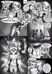 Size: 1240x1748 | Tagged: explicit, artist:anibaruthecat, diamond tiara, silver spoon, comic:after classes, banned from derpibooru, clothes, comic, dialogue, equestria girls, female, imported from twibooru, lolicon, nipples, nudity, panties, skirt, underage, underwear