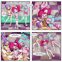 Size: 3500x3500 | Tagged: explicit, artist:anibaruthecat, pinkie pie, banned from derpibooru, child, comic, doo wop, equestria girls, female, imported from twibooru, lolicon, sex, sunny sugarsocks, tip top, underage, young, younger