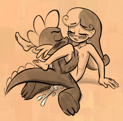 Size: 873x856 | Tagged: explicit, artist:soulcentinel, spike, sweetie belle, ambiguous penetration, baby, baby dragon, banned from derpibooru, blushing, cum, dragon, eyes closed, female, foalcon, human, humanized, imported from twibooru, interspecies, lolicon, male, nipples, nudity, sex, shipping, simple background, sketch, spikebelle, straight, underage