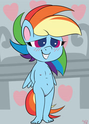 Size: 3000x4200 | Tagged: explicit, artist:littlenaughtypony, rainbow dash, anthro, banned from derpibooru, breasts, delicious flat chest, detailed background, female, imported from twibooru, lolicon, my little pony: pony life, nipples, nudity, pegasus, small breasts, underage, vulva