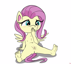 Size: 4000x3600 | Tagged: explicit, artist:littlenaughtypony, fluttershy, anthro, banned from derpibooru, breasts, delicious flat chest, female, imported from twibooru, lolicon, my little pony: pony life, nipples, nudity, pegasus, simple background, small breasts, underage, vulva, white background