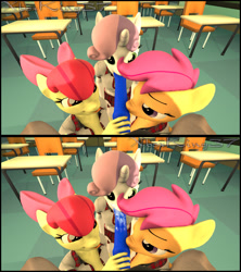 Size: 1920x2160 | Tagged: explicit, artist:xboxking37, apple bloom, scootaloo, sweetie belle, oc, oc:thunder wing, 3d, age difference, alicorn, anthro, banned from derpibooru, blowjob, classroom, clothes, cum, cum in mouth, cutie mark crusaders, earth pony, female, imported from twibooru, lolicon, male, nudity, oral, pegasus, penis, school uniform, sex, source filmmaker, straight, underage, unicorn, young