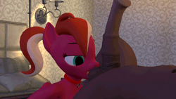 Size: 1280x720 | Tagged: explicit, artist:cdv, oc, oc:cherry popped, 3d, animated, anthro, arm behind back, banned from derpibooru, collar, female, femsub, gif, imported from twibooru, licking, licking cock, lolicon, male, maledom, nipples, nudity, oral, pegasus, penis, pigtails, sex, submissive, tongue out, underage