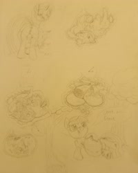 Size: 2847x3560 | Tagged: explicit, twilight sparkle, anonymous artist, banned from derpibooru, blossom (powerpuff girls), bubbles (powerpuff girls), buttercup (powerpuff girls), crotchboobs, death, digestion, female, imported from twibooru, lolicon, nudity, sketch, traditional art, underage, vore