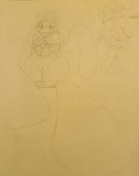Size: 2900x3654 | Tagged: explicit, twilight sparkle, anonymous artist, banned from derpibooru, blossom (powerpuff girls), bubbles (powerpuff girls), buttercup (powerpuff girls), crotchboobs, female, imported from twibooru, lolicon, nudity, sketch, traditional art, underage, vore