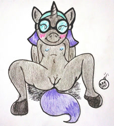 Size: 722x800 | Tagged: explicit, artist:rdk, oc, oc:nyx, alicorn, anthro, banned from derpibooru, cute, female, imported from twibooru, lolicon, nudity, nyx sparkle, nyxabetes, nyxposting, solo, traditional art, underage, vulva