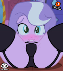 Size: 2893x3273 | Tagged: questionable, artist:theminus, diamond tiara, banned from derpibooru, black bra, black panties, black stockings, black underwear, bra, child, clothes, equestria girls, female, garters, high res, imported from twibooru, lolicon, socks, stockings, thigh highs, underage, underwear, young