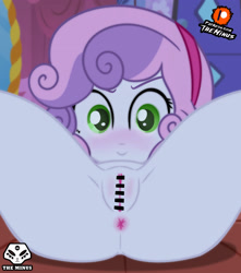 Size: 2893x3273 | Tagged: explicit, artist:theminus, sweetie belle, anus, banned from derpibooru, censored, child, clothes, equestria girls, female, imported from twibooru, lolicon, nudity, underage, underwear, vagina, young