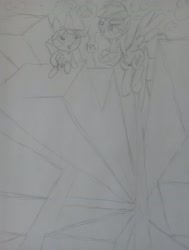 Size: 3120x4119 | Tagged: explicit, rainbow dash, anonymous artist, banned from derpibooru, blossom (powerpuff girls), buttercup (powerpuff girls), corpse, crotchboobs, female, fetish, imminent vore, imported from twibooru, lolicon, nudity, sketch, traditional art, unbirthing, underage, vore