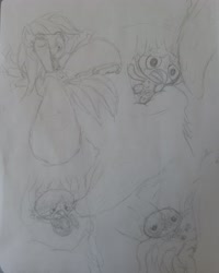 Size: 3120x3893 | Tagged: explicit, rainbow dash, anonymous artist, banned from derpibooru, buttercup (powerpuff girls), death, digestion, female, fetish, imported from twibooru, lolicon, sketch, traditional art, unbirthing, underage, vore