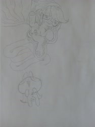Size: 3120x4160 | Tagged: explicit, scootaloo, anal vore, anonymous artist, banned from derpibooru, blossom (powerpuff girls), crotchboobs, female, fetish, imported from twibooru, lolicon, nudity, sketch, traditional art, underage, vore