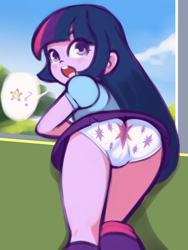 Size: 903x1200 | Tagged: suggestive, artist:drantyno, twilight sparkle, banned from derpibooru, butt, child, clothes, equestria girls, female, imported from twibooru, lolicon, panties, twibutt, underage, underwear, young, younger