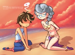 Size: 1920x1400 | Tagged: suggestive, artist:drantyno, silver spoon, banned from derpibooru, beach, belly dancer, blushing, calendar, female, human, humanized, imported from twibooru, jewerly, lolicon, pipsqueak, underage