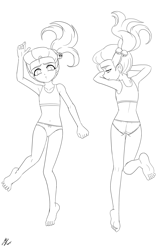 Size: 1969x3116 | Tagged: suggestive, artist:mauroz, alternate version, banned from derpibooru, child, clothes, dakimakura cover, dakimura, equestria girls, female, imported from twibooru, lily pad (equestria girls), lilybutt, lineart, lolicon, simple background, underage, underwear, underwear aside, young