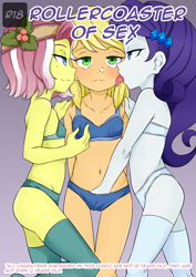 Size: 3149x4437 | Tagged: explicit, artist:oozutsucannon, applejack, rarity, comic:rollercoaster of sex, applenette, banned from derpibooru, blushing, bra, clothes, comic, equestria girls, face licking, female, females only, fingering, group sex, human, imported from twibooru, lesbian, licking, lolicon, nipple pinch, nipples, nudity, panties, rarijack, sex, shipping, threesome, tongue out, underage, underwear, vaginal, vaginal fingering, vignetjackrity, vignetrity, vignette valencia, young, younger